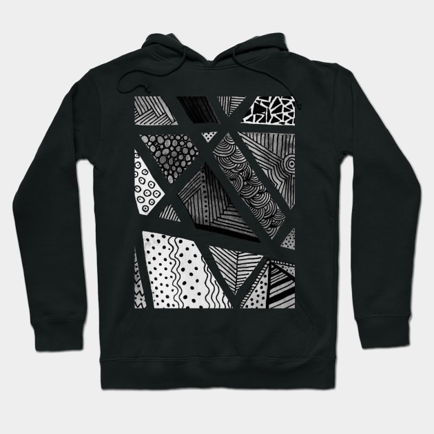 Geometric doodles - black and white Hoodie by wackapacka